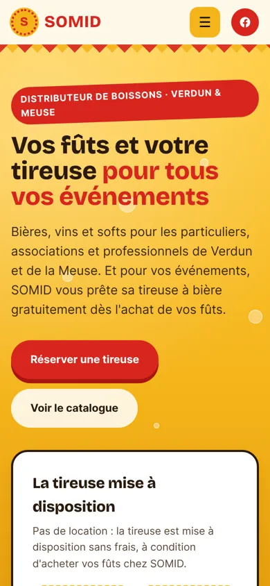 Le site de SOMID sur téléphone